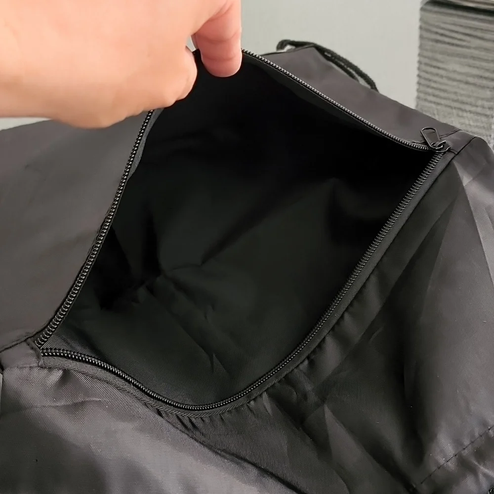 CARBON 38 Black Nylon Logo Drawstring Sling String Bag Backpack Gym Sports